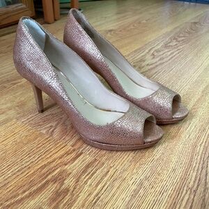 Nine West rose gold metallic heels